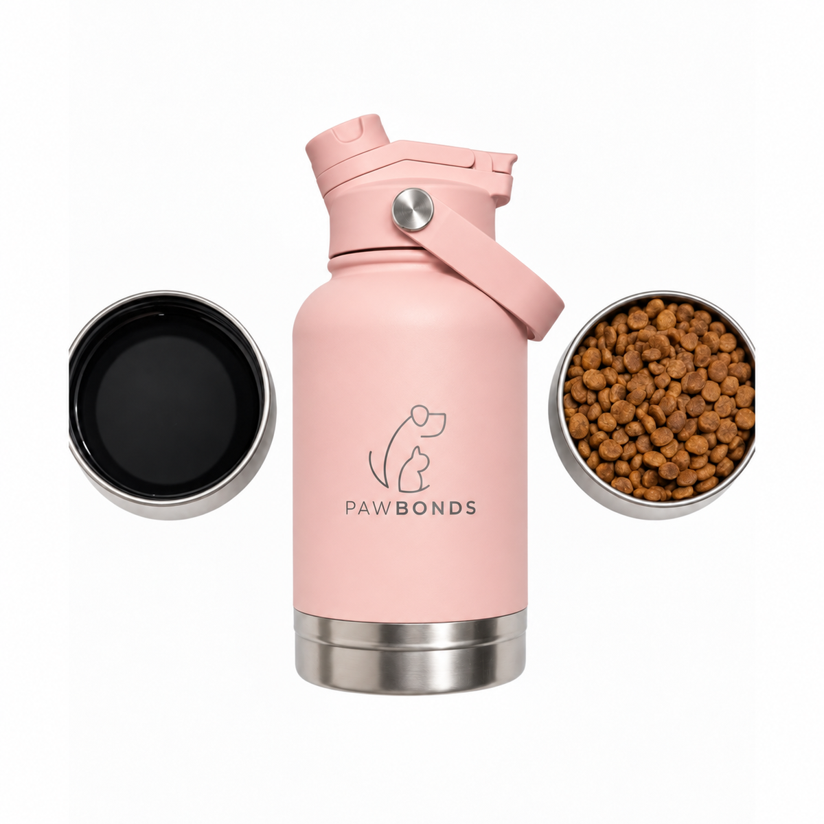 Botella Pawbonds Duo 1L Rosa Nácar